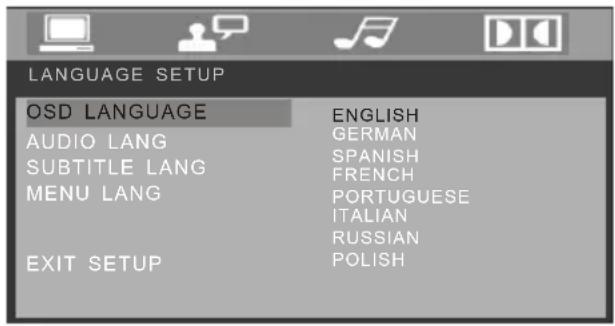 CONTINENTAL EDISON CEARDVD2 - Réglage de langage - 1