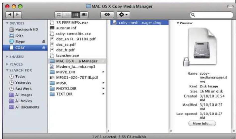 COBY MP320 - Macintosh OS X - 1