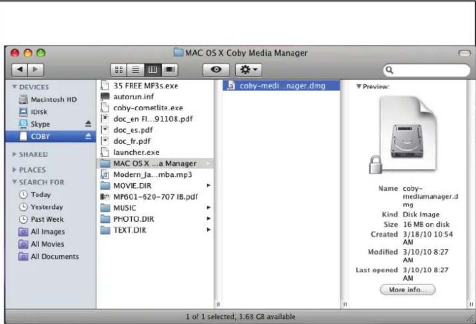 COBY MP320 - Macintosh OS X - 1