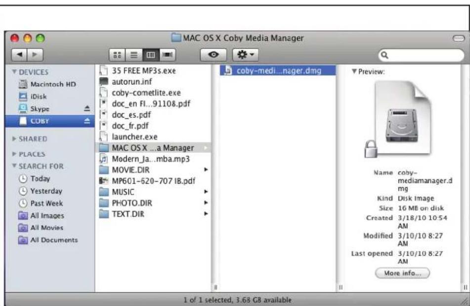 COBY MP320 - Macintosh OS X - 1