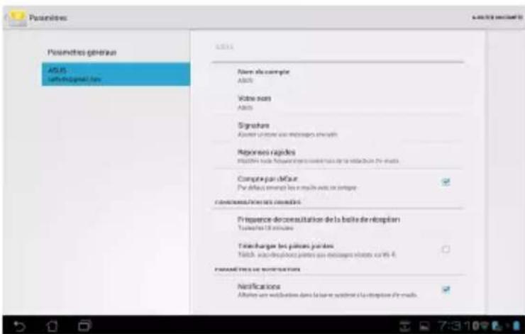 ASUS Transformer Pad TF300TL - Pour ajouter un compte E-mail : - 2
