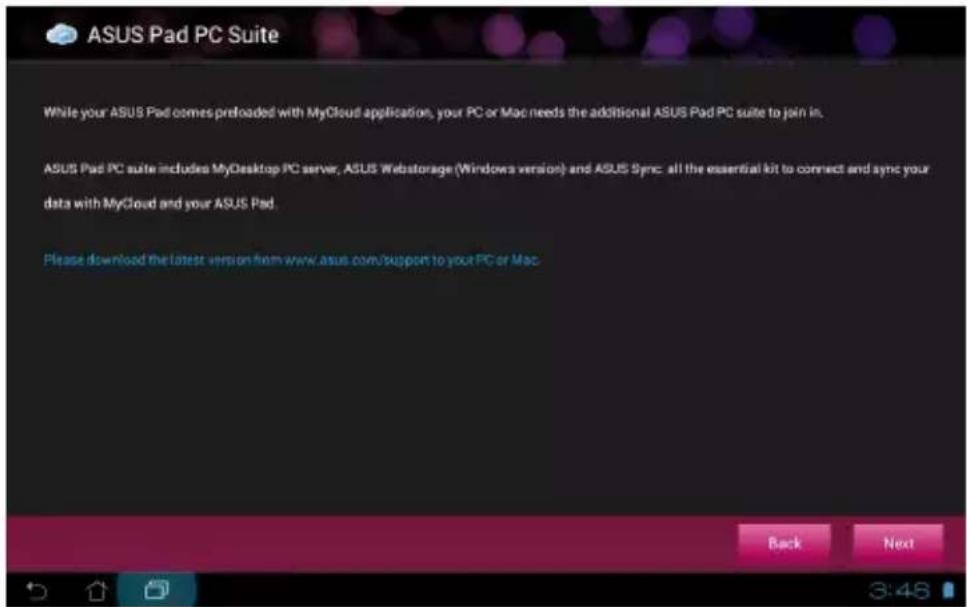ASUS Transformer Pad TF300TL - Pour ouvrir MyCloud : - 2
