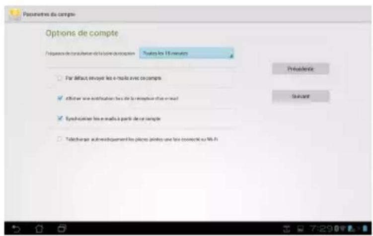 ASUS Transformer Pad TF300TL - Pour configurer un compte E-mail : - 3