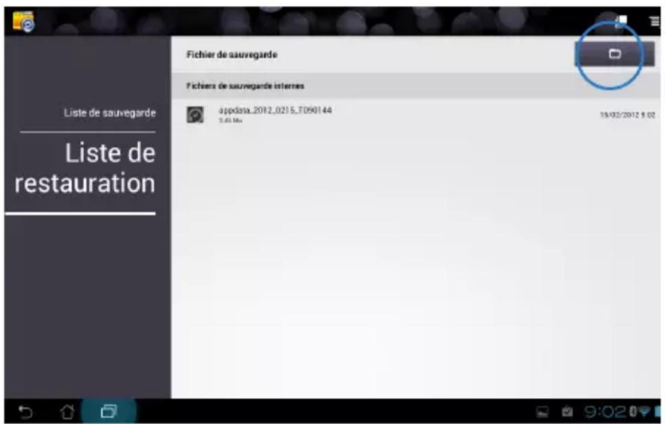 ASUS Transformer Pad TF300TL - Pour restaurer une application : - 1