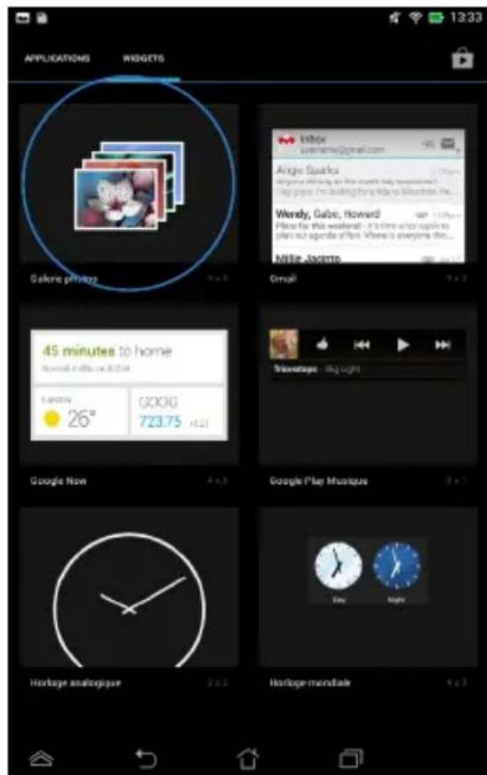 ASUS MeMo Pad F8255 - Utiliser le widget galerie photos - 1