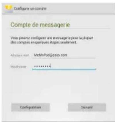 ASUS MeMo Pad F8255 - Configurer un compte email - 1