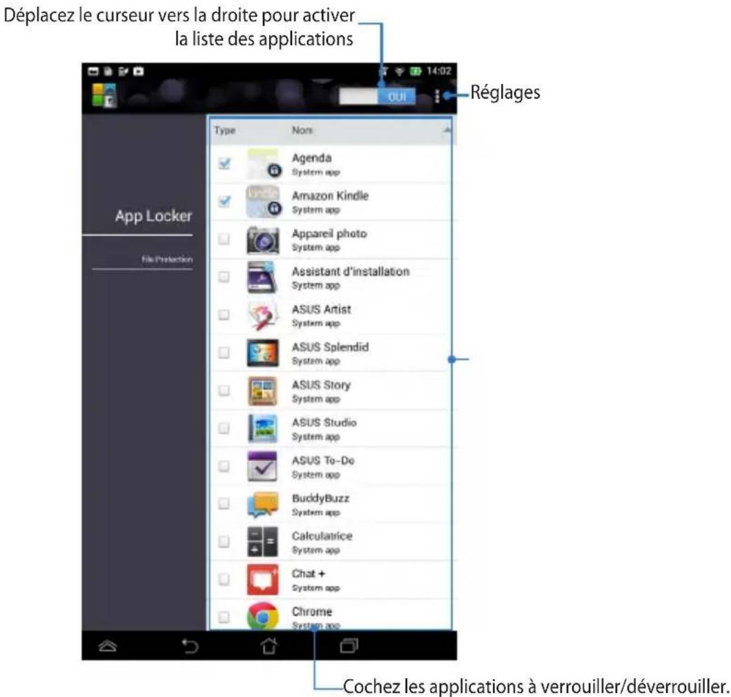ASUS MeMo Pad F8255 - Utiliser app locker - 2
