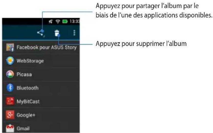 ASUS MeMo Pad F8255 - Partager et supprimer des albums - 2