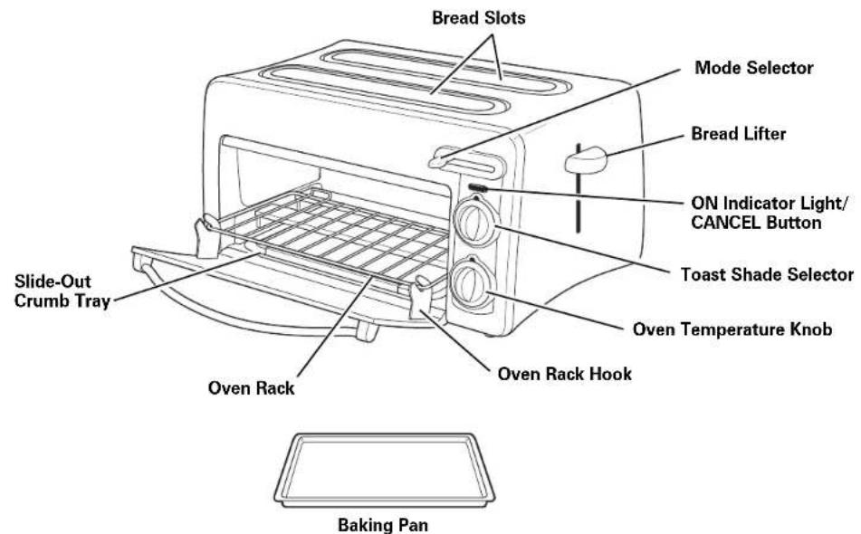 HAMILTON BEACH Toastation 22703H - Parts and Features - 1