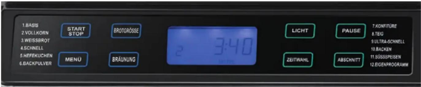 UNOLD Backmeiser Skala 68616 - ERLÄUTERUNGEN ZUM DISPLAY - 1