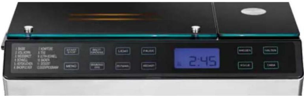 UNOLD Backmeiser 68615 - EXPLANATION OF THE CONTROL PANEL - 1