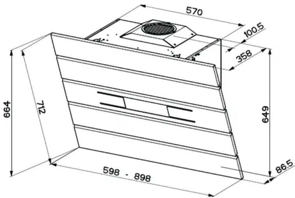 AEG-ELECTROLUX X69453BVO - Buitenafmetingen - 1