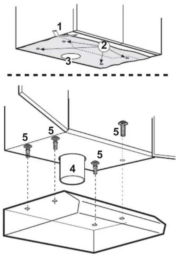 AEG-ELECTROLUX DU4160 - Montage aan een bovenkastje - afb. 7 - 1