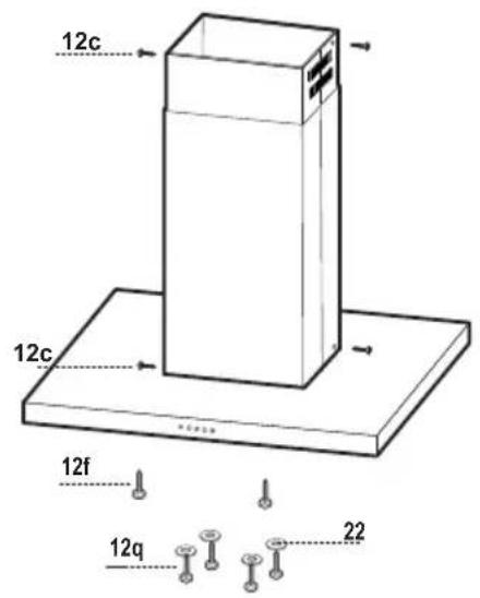 AEG-ELECTROLUX DI7490M - Alvorens de afzuigkap aan het frame te bevestigen: - 1