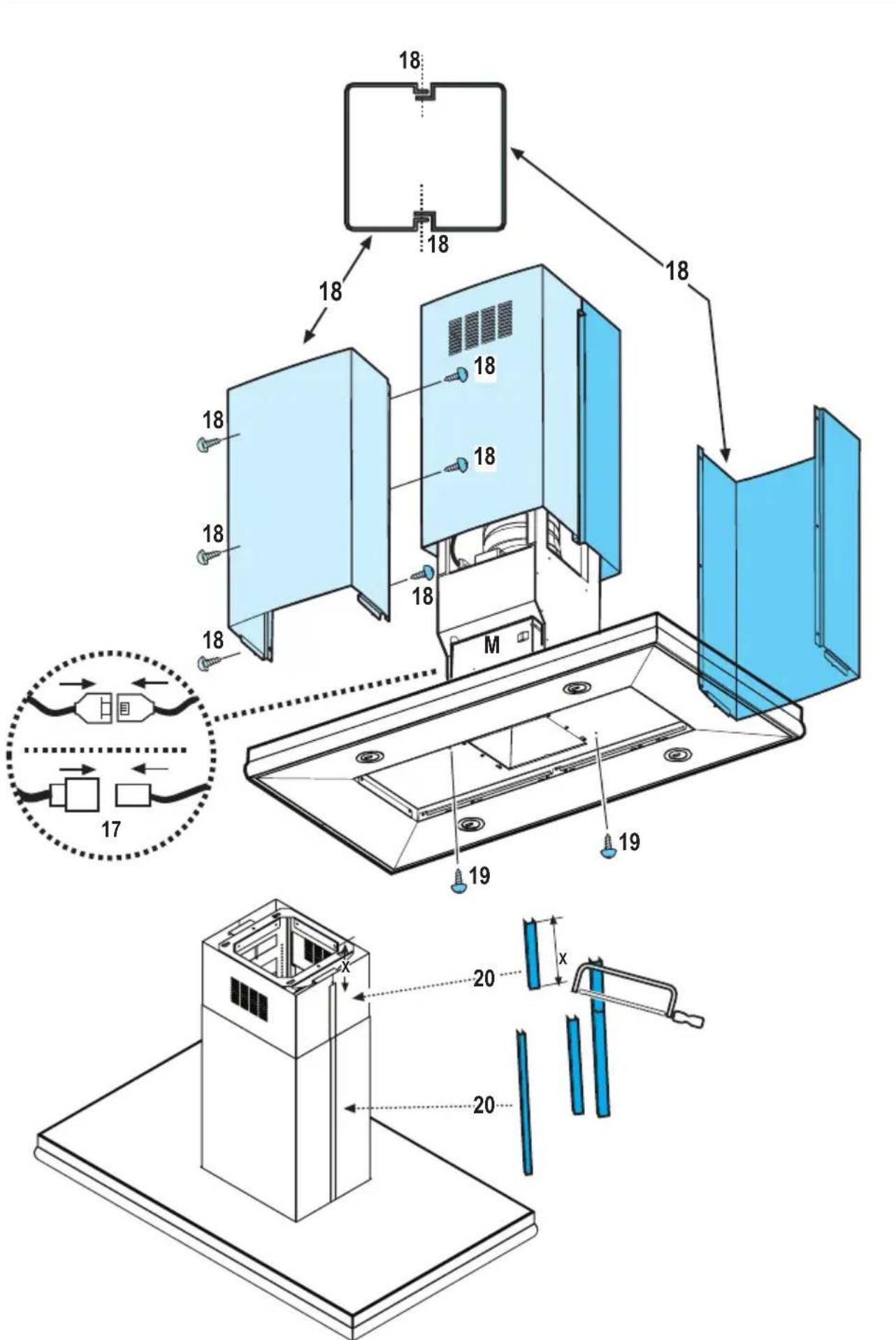 AEG-ELECTROLUX DI 8820 A - Assembling the deflector (3 parts - only for filter version): - 5