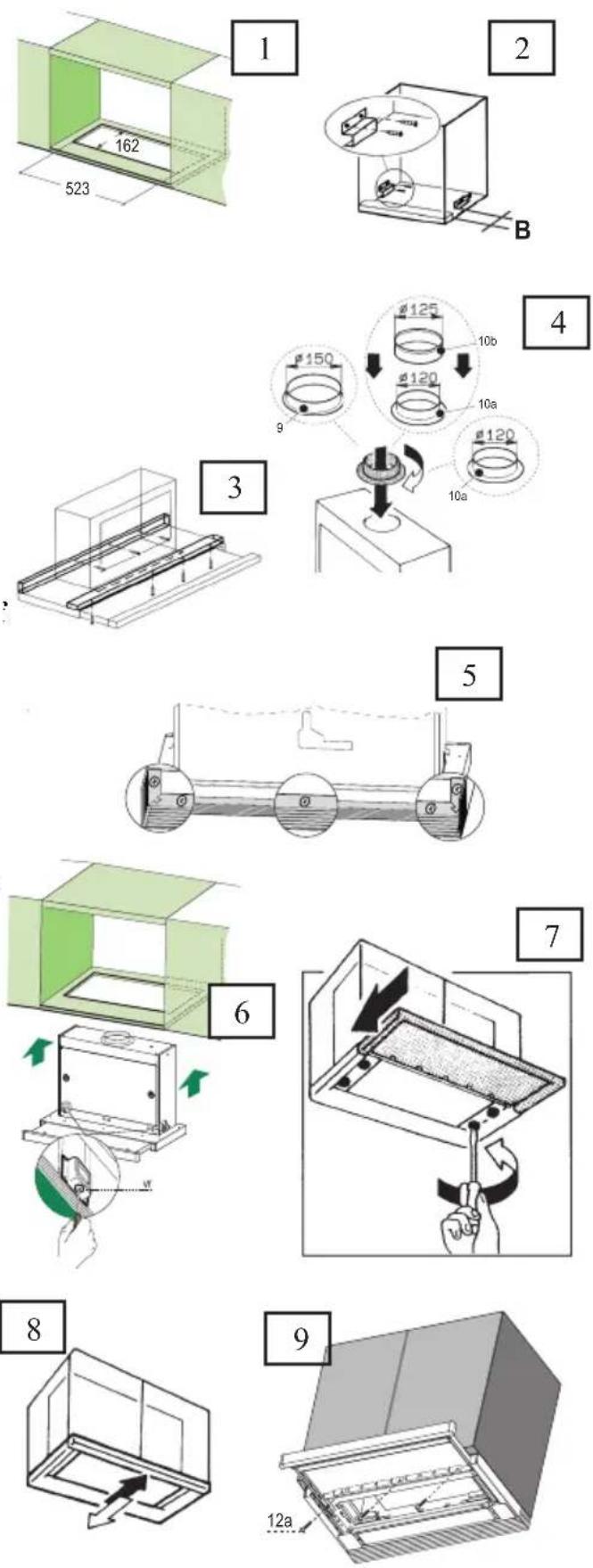 AEG-ELECTROLUX DF 7290 M - Boren van gaten in draagvlak en montage wasemkap - 1