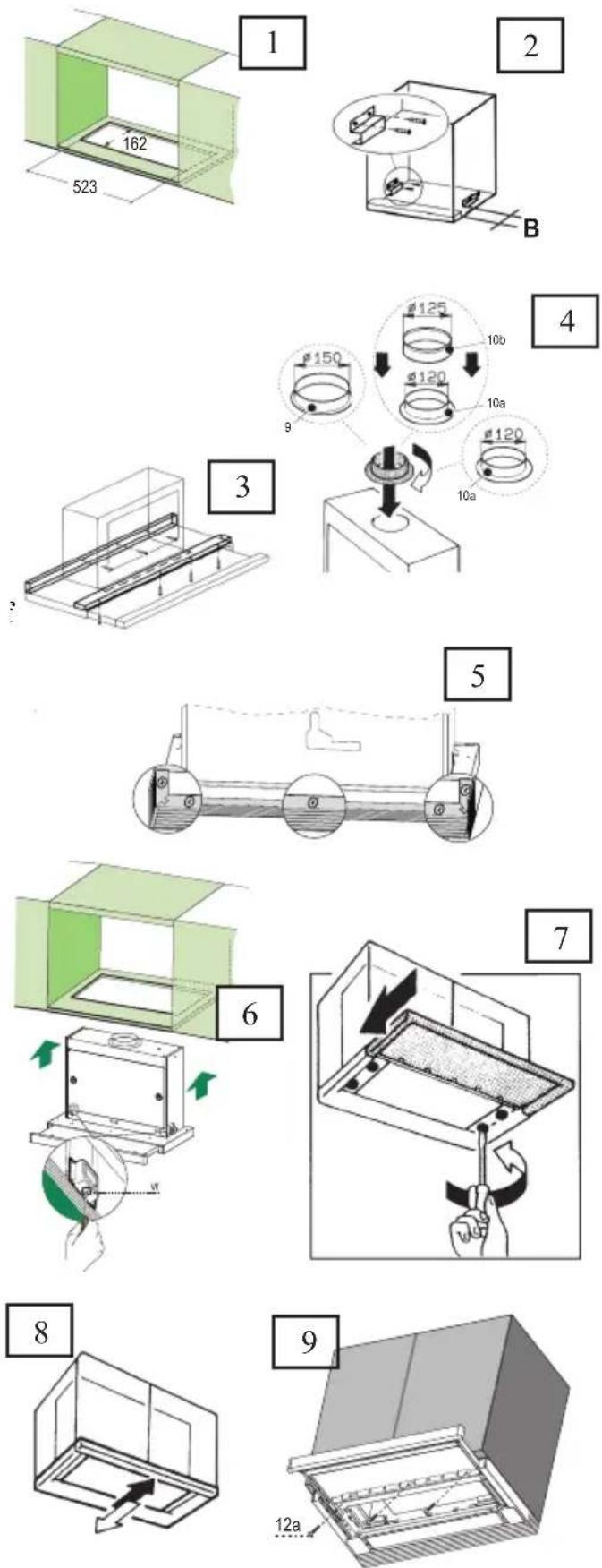 AEG-ELECTROLUX DF 7290 M - Perçage du Plan de support et Montage de la Hotte - 1