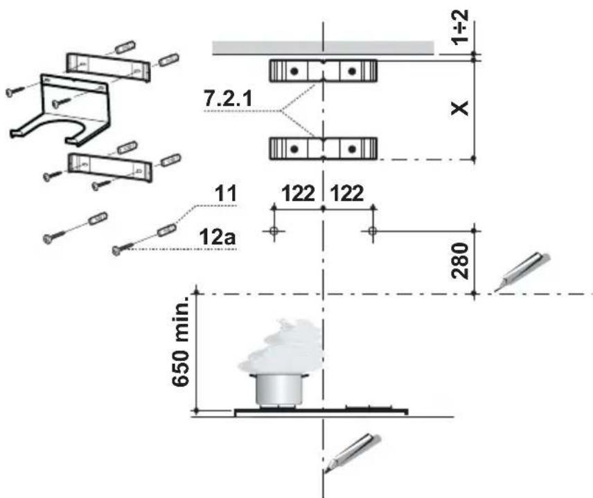 AEG-ELECTROLUX DD 9663 - Bohren der Befestigungslöcher und Fixieren der Befestigungsbügel - 1