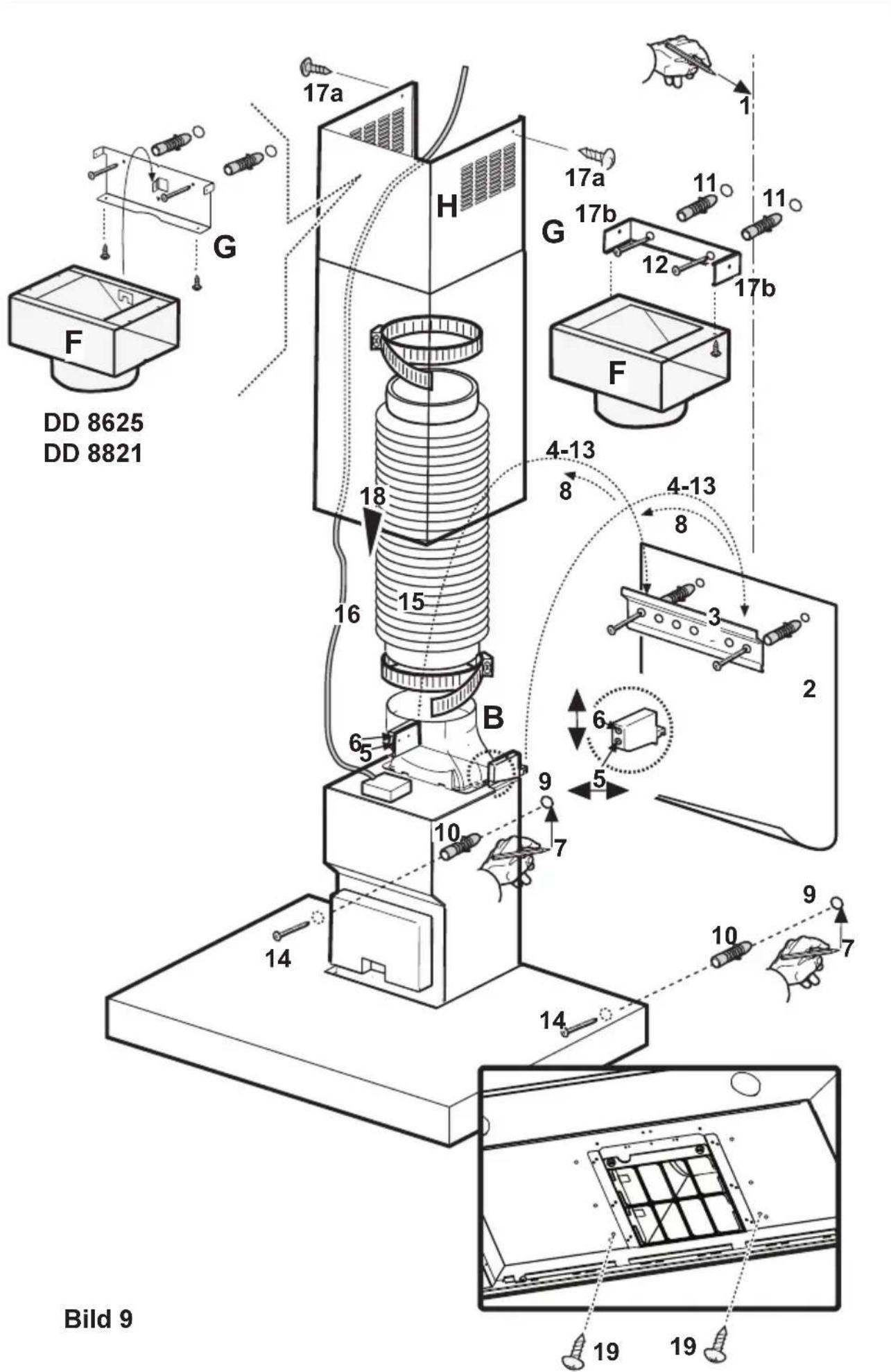 AEG-ELECTROLUX DD 8891 AD - Einleitende Maßnahmen für die Montage (Nur für Modell DD 8625-8821) - 2