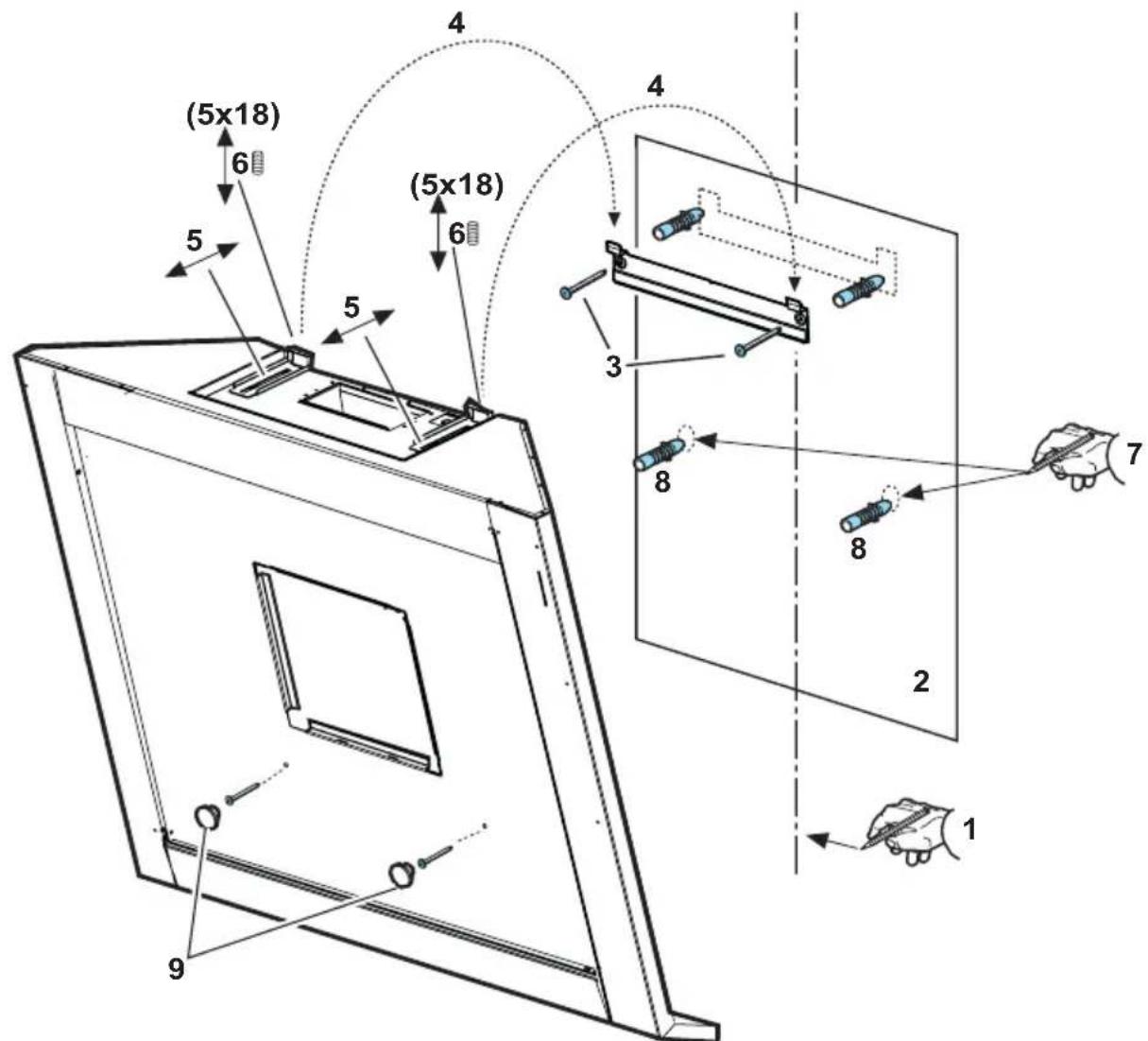 AEG-ELECTROLUX DD 8696 M - Wall mounting - Fig. 8-9-10 - 2