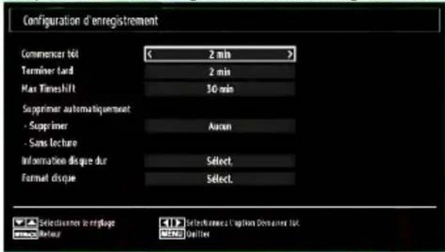 Tucson TL2604B12 - Configuration d'enregistrement - 1