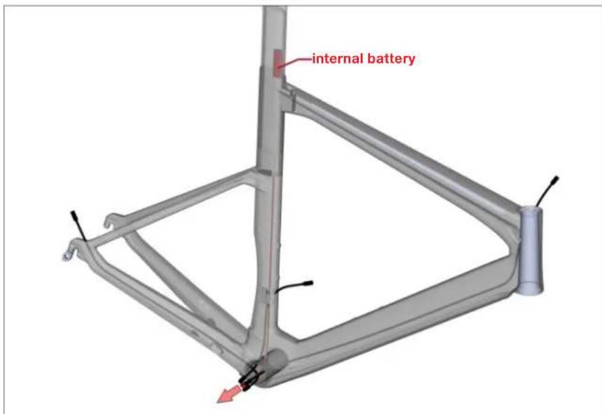 BMC Timemachine Road TMR01 - DI2 Cable routing - 4