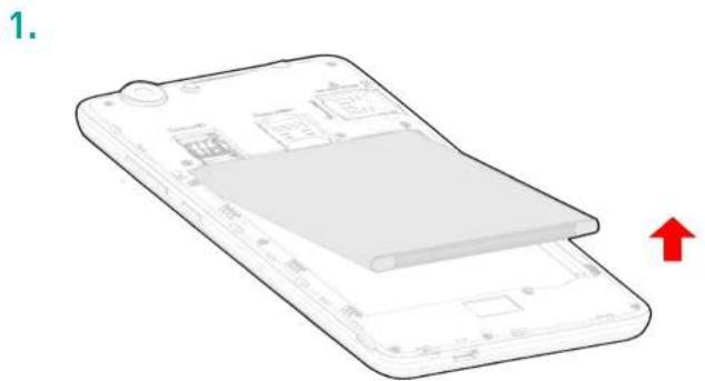 WIKO Pulp Jam 4G - Préparer la mise en route ~ Insertion des cartes SIM - 1