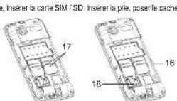 SWITEL M107D 3G - Insérer la carte SIM / SD et la pile - 1
