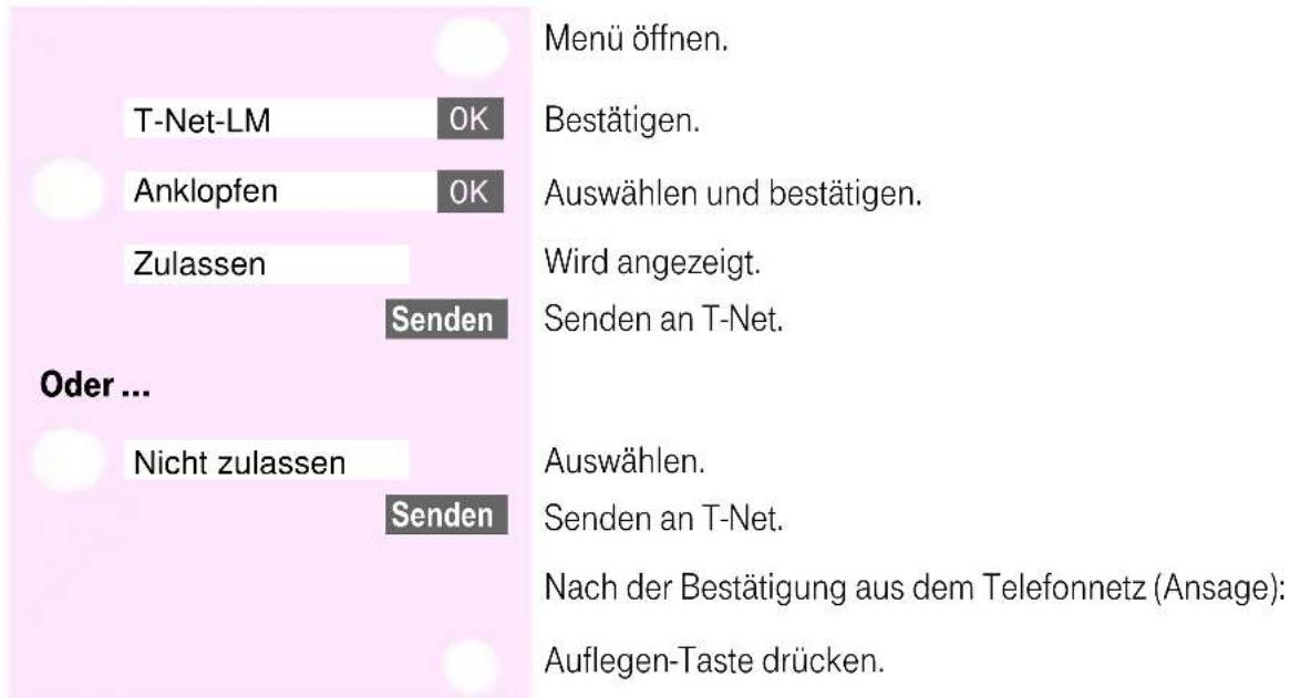T-Mobile Sinus 700K - Anklopfen ein-/ausschalten - 1