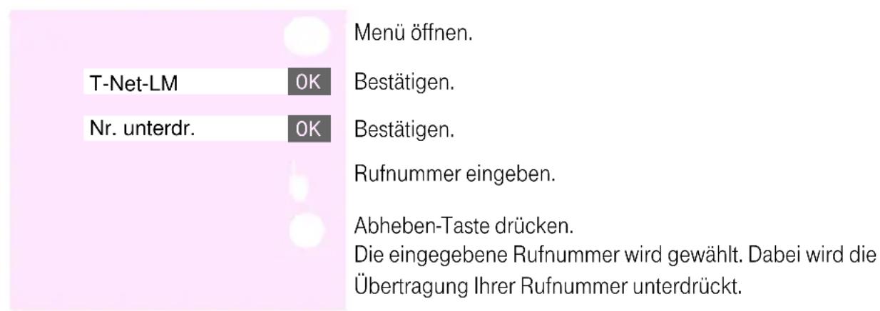 T-Mobile Sinus 700K - Rufnummernübertragung für die{nachste Wahl unterträcken (CLIR) - 1