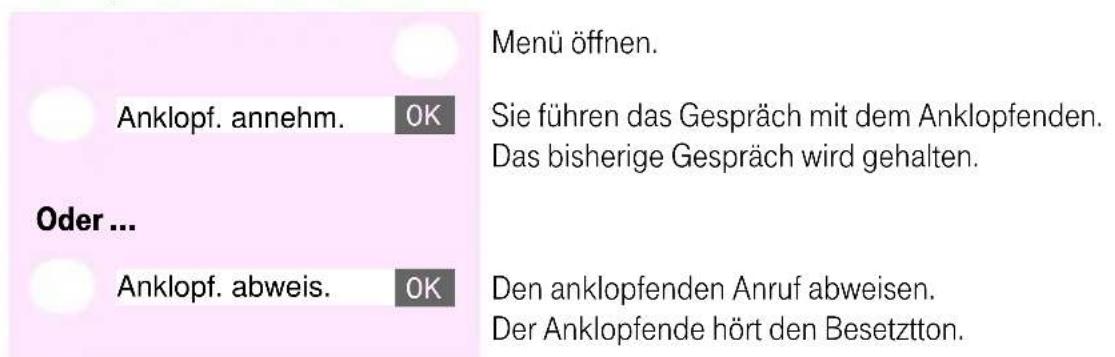 T-Mobile Sinus 700K - Anklopfendes externes Geschäft annehmen/abweisen - 1