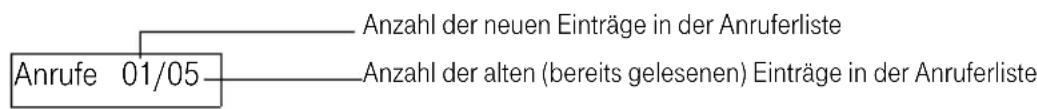 T-Mobile Sinus 700K - Anrufer-/Anrufbeantworterliste - 1