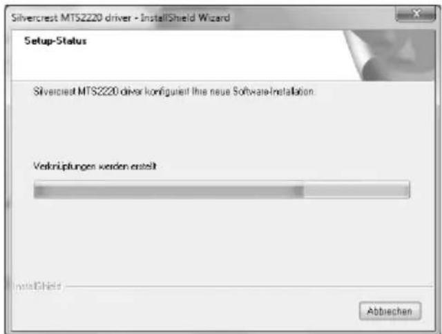 Silvercrest MTS2220 driver - InstallShield Wizard Setup-Status Silvercrest MTS2220 driver konfiguiert this neue Software Installation. Verkriplungen werden erstellt InstallShield Abbiechen
