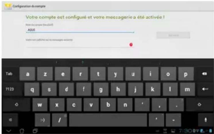 ASUS Transformer Pad TF0070 - Pour configurer un compte E-mail : - 4