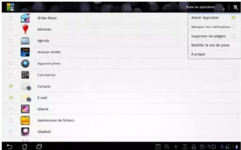ASUS Transformer Pad TF0070 - Pour utiliser App Locker : - 2