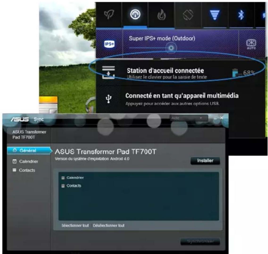 ASUS Transformer Pad TF0070 - Pour synchroniser le Transformer Pad avec votre ordinateur : - 1
