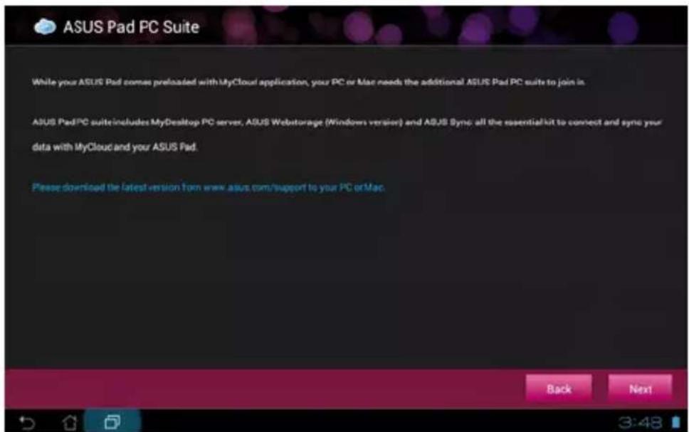 ASUS Transformer Pad TF0070 - Pour ouvrir MyCloud : - 2