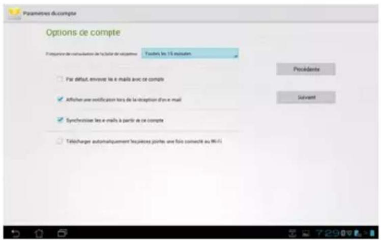 ASUS Transformer Pad TF0070 - Pour configurer un compte E-mail : - 3
