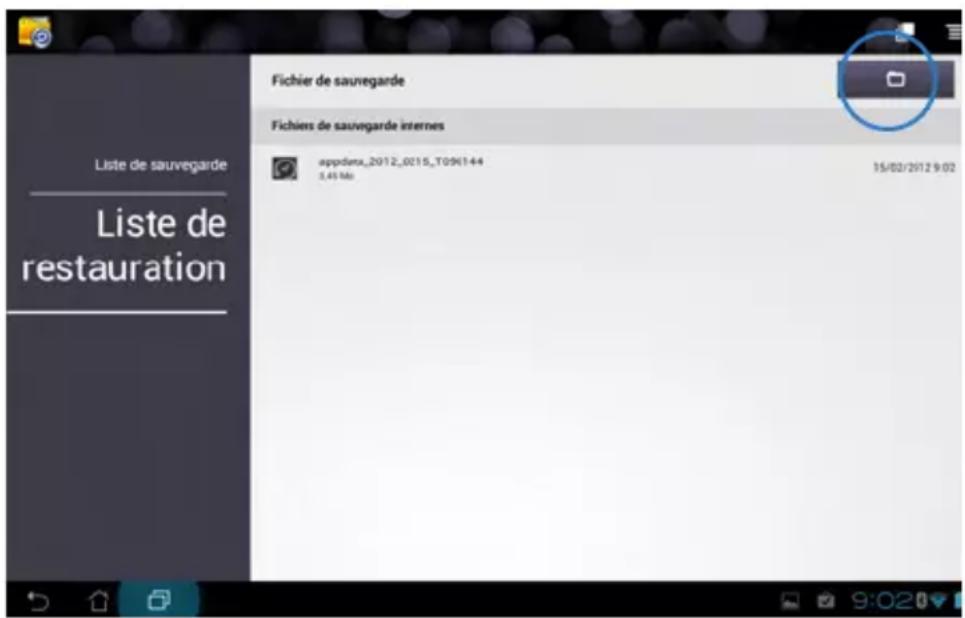 ASUS Transformer Pad TF0070 - Pour restaurer une application : - 1