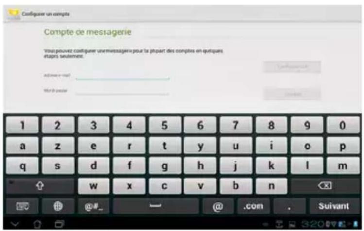 ASUS Transformer Pad TF0070 - Pour configurer un compte E-mail : - 1