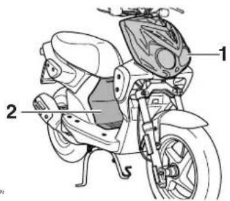 YAMAHA Slider 50 (2014) - Dépose et repose du cache et du carénage - 1