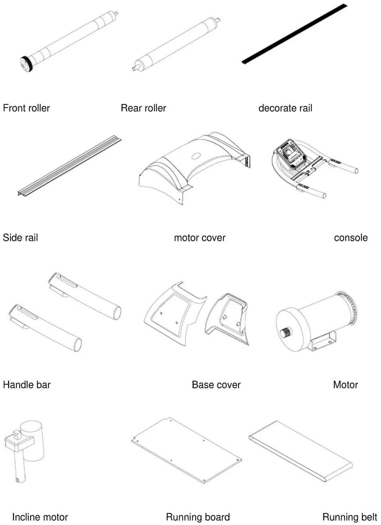 Techness Run 1000 - MAIN PARTS OF THE TREADMILL: - 1
