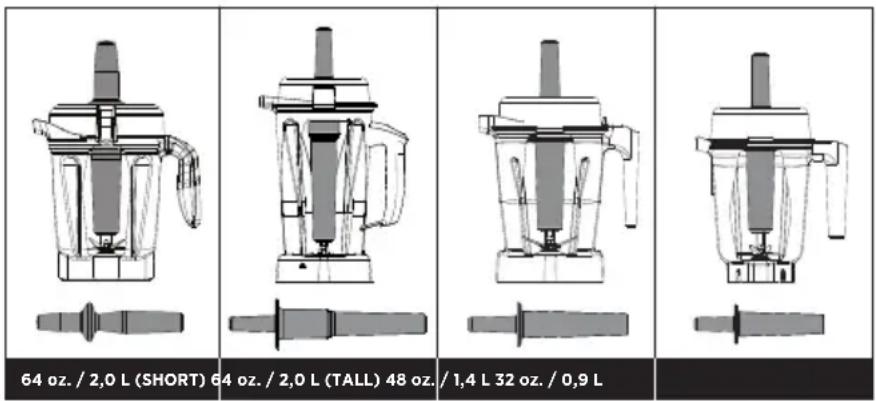 Vitamix Professional 750 - Comment déterminer quel pilon peut être utilisé avec votre récipient - 1