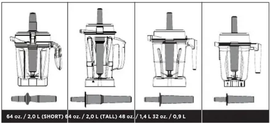 Vitamix Professional 300 - Comment déterminer quel pilon peut être utilisé avec votre récipient - 1