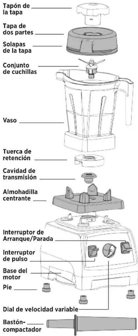 Vitamix Professional 300 - PRECAUCIÓN: Las tapas y los bastones-compactadores no son intercambiables entre los distintos estilos, tipos y tamaños de vasos. - 1
