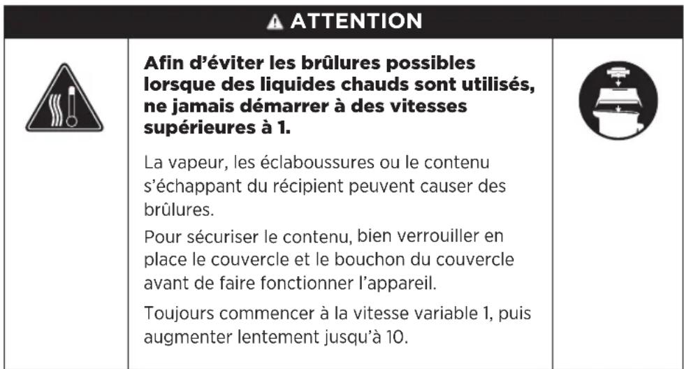 Vitamix Professional 200 - CONSEILS POUR LE RÉGLAGE DES VITESSES - 1
