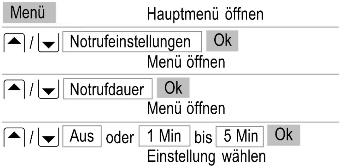 SWITEL M500 - Notrufdauer einstellen - 1