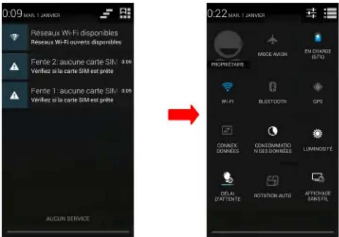 0:09 MAR. 1 JANVIER Réseaux Wi-Fi disponibles Réseaux Wi-Fi ouverts disponibles Fente 2: aucune carte SIM / de Vérifiez si la carte SIM est prête Fente 1: aucune carte SIM / de Vérifiez si la carte SIM est prête AUCUN SERVICE 0:22 MAR. 1 JANVIER MODE AVION EN CHARGE IS740 PROPRETARE MI-FI BLUETOOTH GPS CONNEX DONNÉES CONSDOMINATION DES DONNÉES LUMINOSITÉ DÉLAI D'ATTENTE ROTATION AUTO AFFICHADE SANS FIL