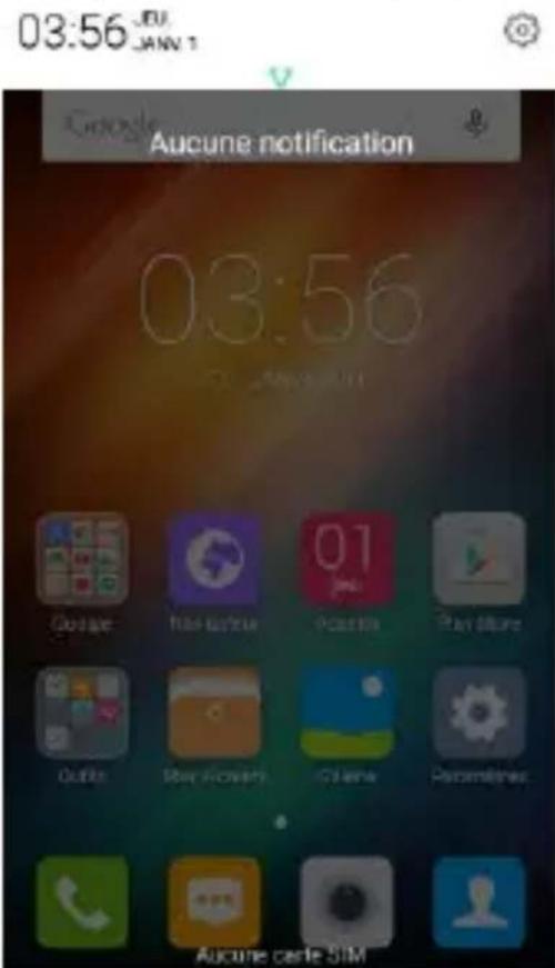 HISENSE L671 - Ouverture du panneau des notifications - 1