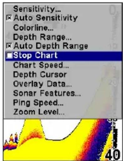 EAGLE FishEasy 350C Portable - To use Stop Chart feature: - 1